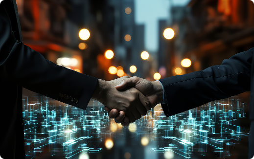 Handshake symbolizing long-term partnership and trust